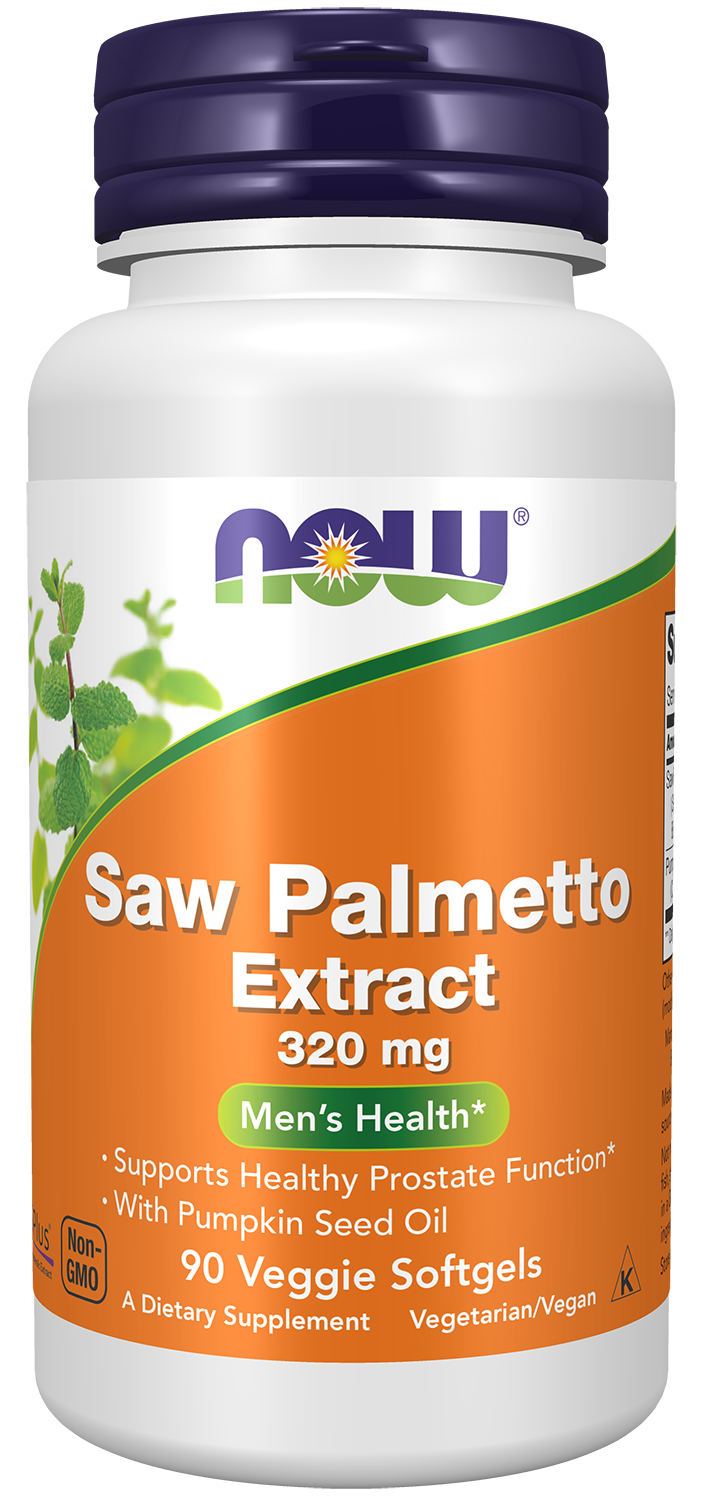 NOW Supplements, Saw Palmetto Extract 320 mg, Pumpkin Seed Oil, 90 Softgels
