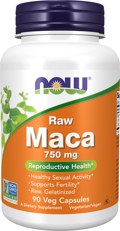 NOW Supplements, Maca 750 mg Raw, Reproductive Health*, 90 Veg Caps