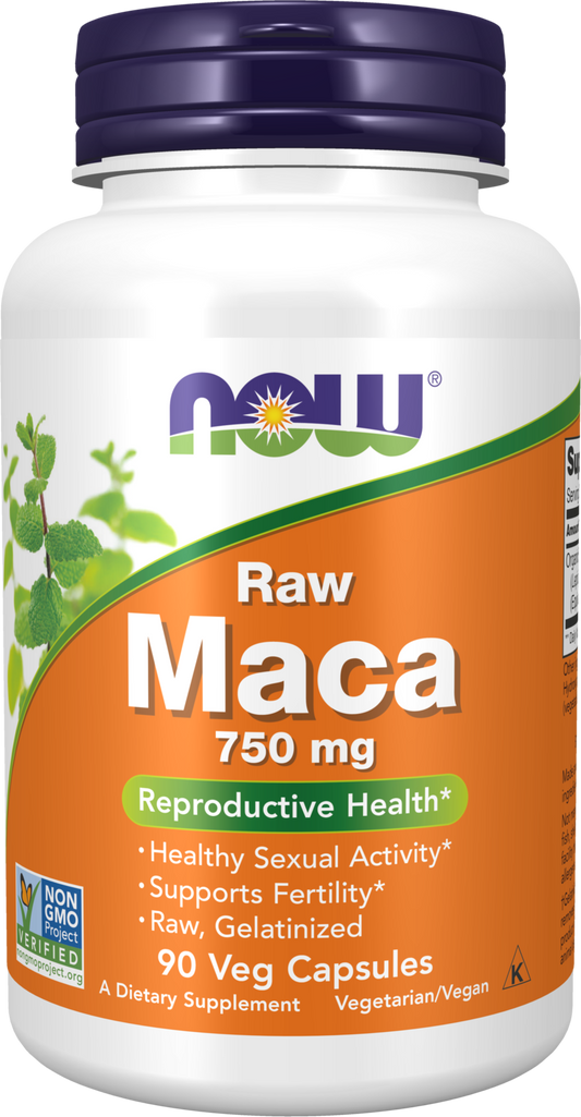 NOW Supplements, Maca 750 mg Raw, Reproductive Health*, 90 Veg Caps
