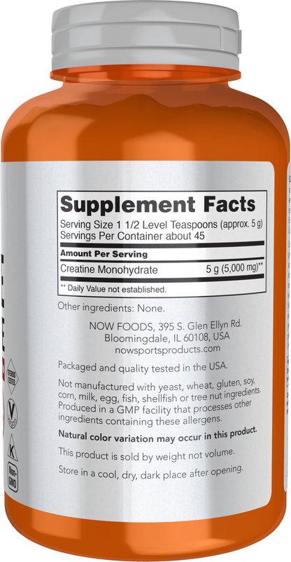 NOW Sports, Creatine Monohydrate Powder, Muscel Fuel*, 8 oz