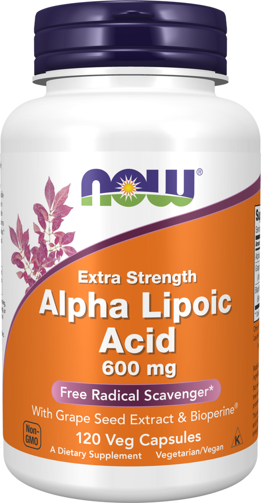 NOW Supplements, Alpha Lipoic Acid 600 mg, Extra Strength, 120 Veg Caps