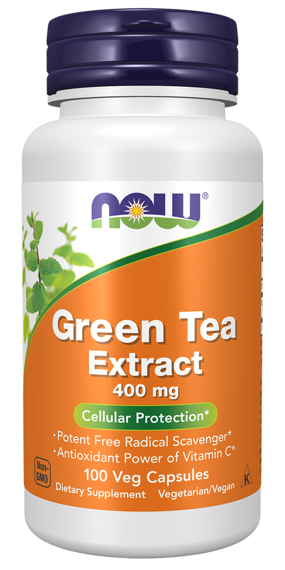 NOW Supplements, Green Tea Extract 400 mg with Vitamin C, 100 Veg Caps