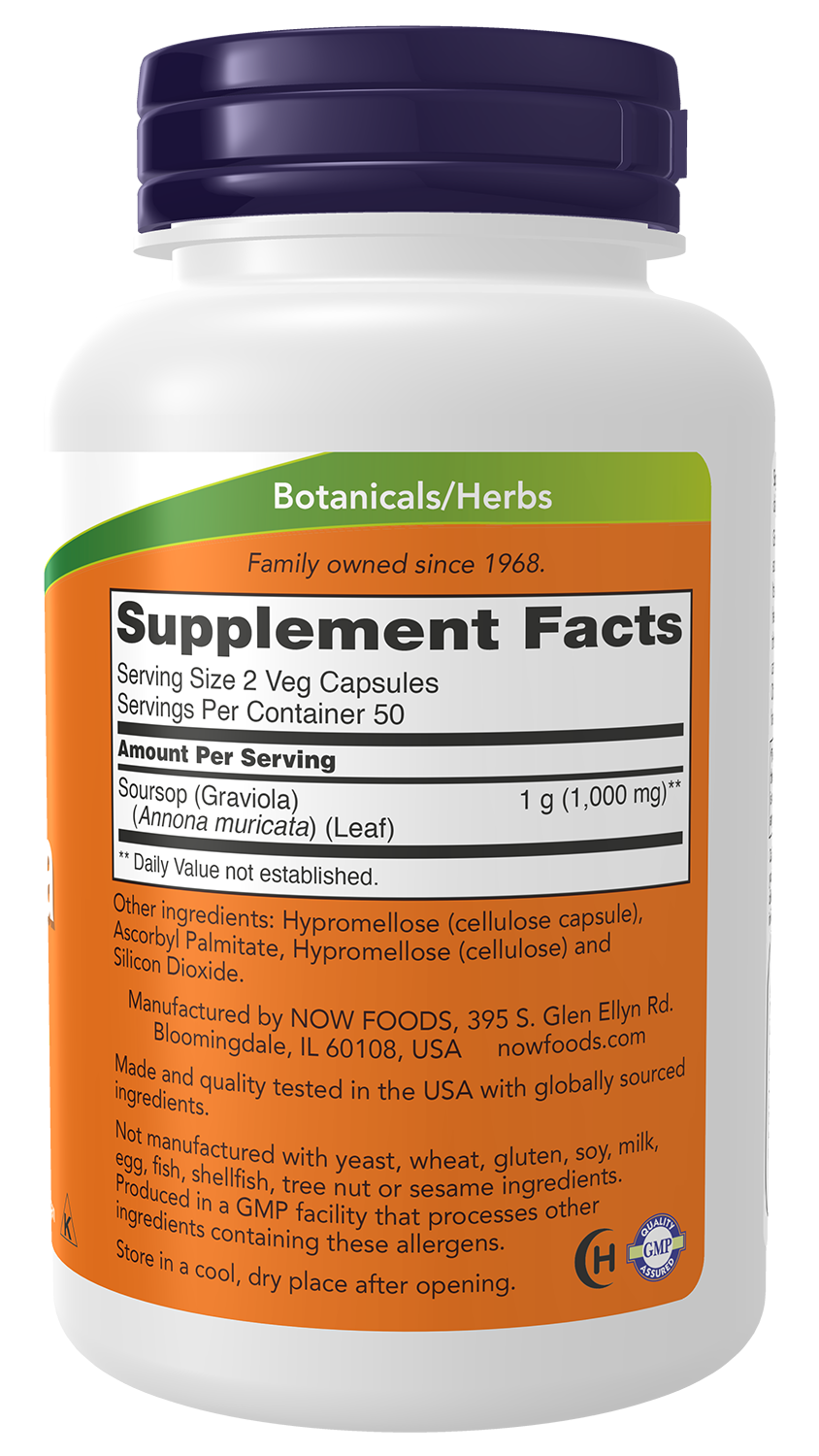 NOW Supplements, Graviola 500 mg, Healthy Cell Function*, 100 Veg Caps