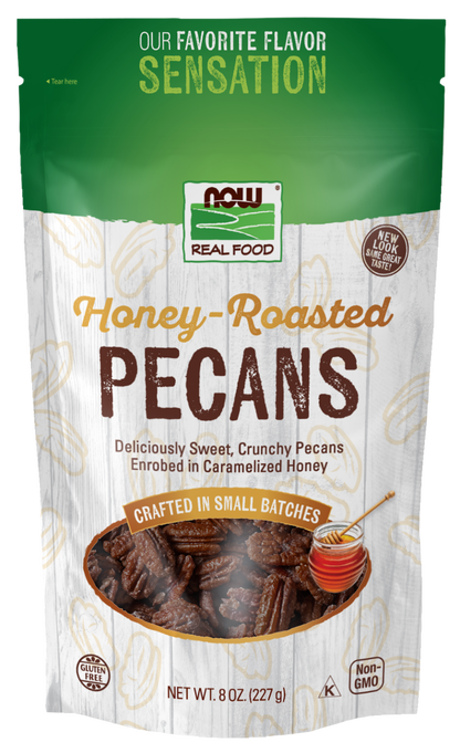 NOW Foods, Honey-Roasted Pecans, Flavor Sensations, 8 oz