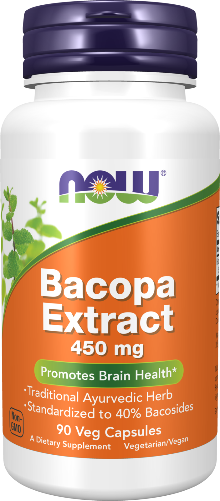 NOW Supplements, Bacopa Extract 450 mg, Brain Health*, 90 Veg Caps