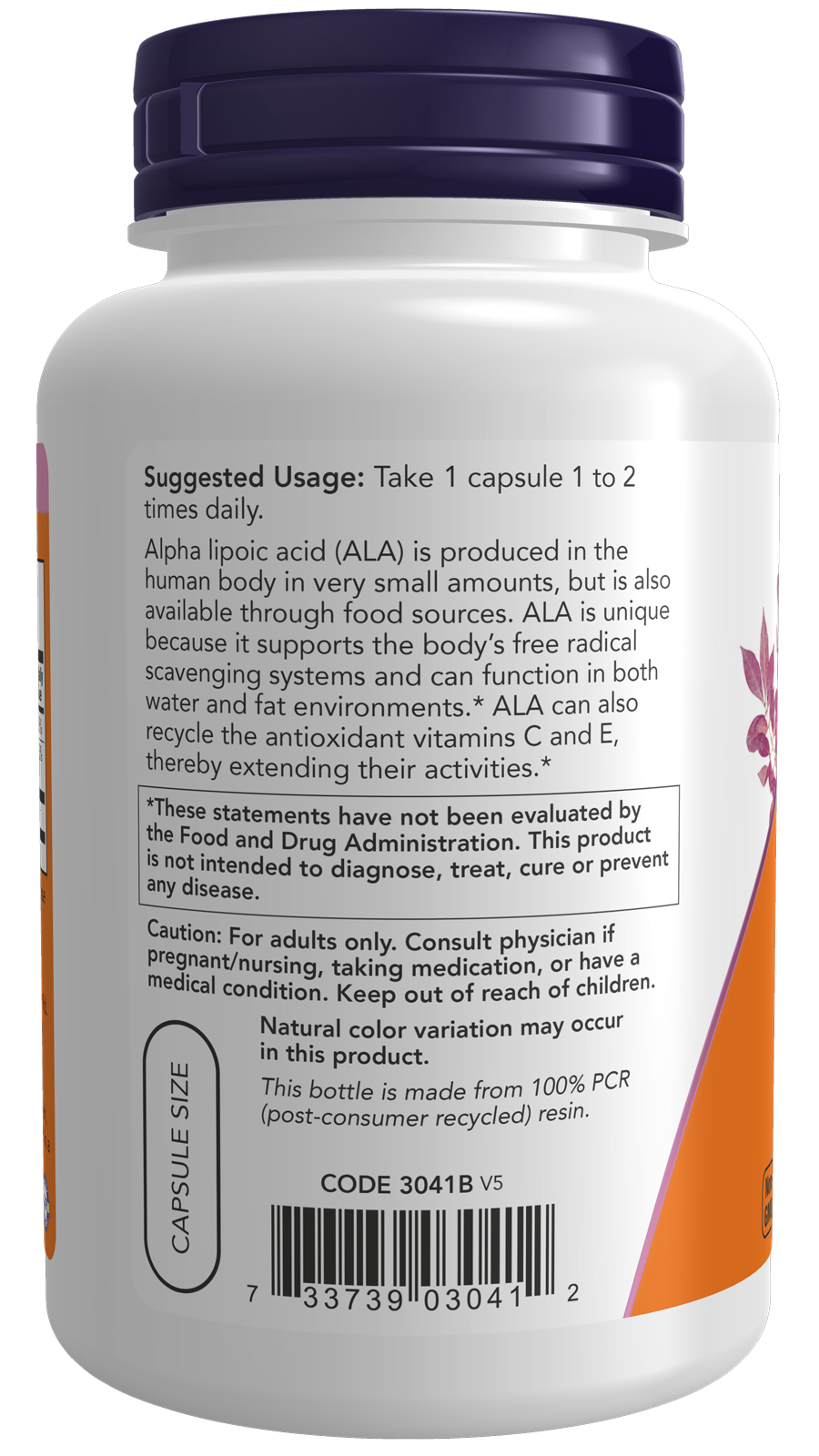 NOW Supplements, Alpha Lipoic Acid 100 mg with Vitamins C & E, 120 Veg Caps