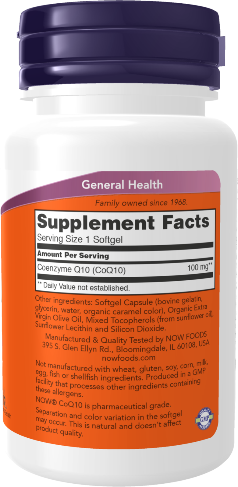 NOW Supplements, CoQ10 100 mg, Pharmaceutical Grade, 50 Softgels