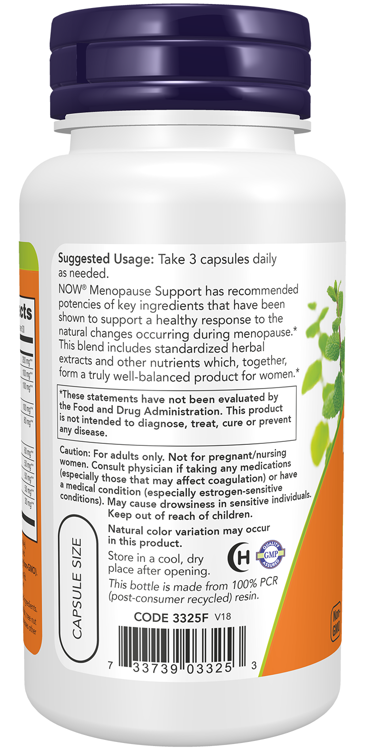 NOW Supplements, Menopause Support, 90 Veg Caps