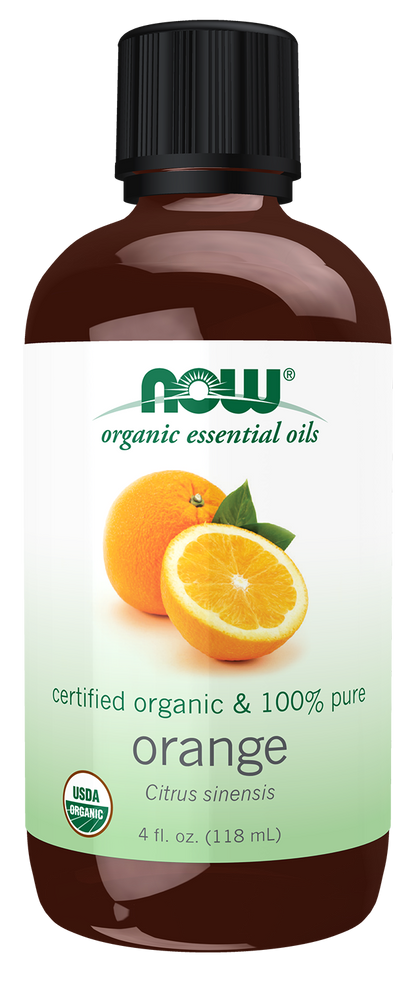 NOW Essential Oils, Organic Orange Oil, Cold Pressed, Undiluted, 4 fl. oz