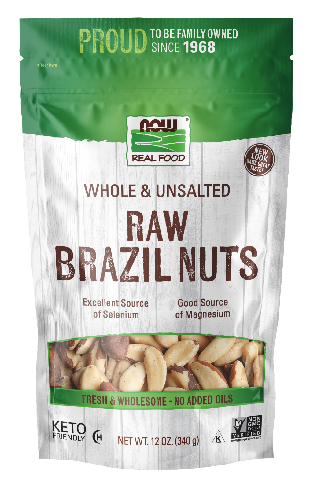 NOW Foods, Brazil Nuts, Whole, Raw , Unsalted, Source of Selenium, 12 oz
