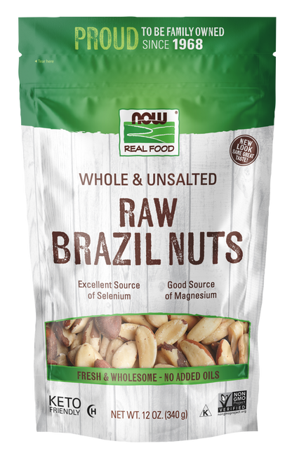 NOW Foods, Brazil Nuts, Whole, Raw , Unsalted, Source of Selenium, 12 oz