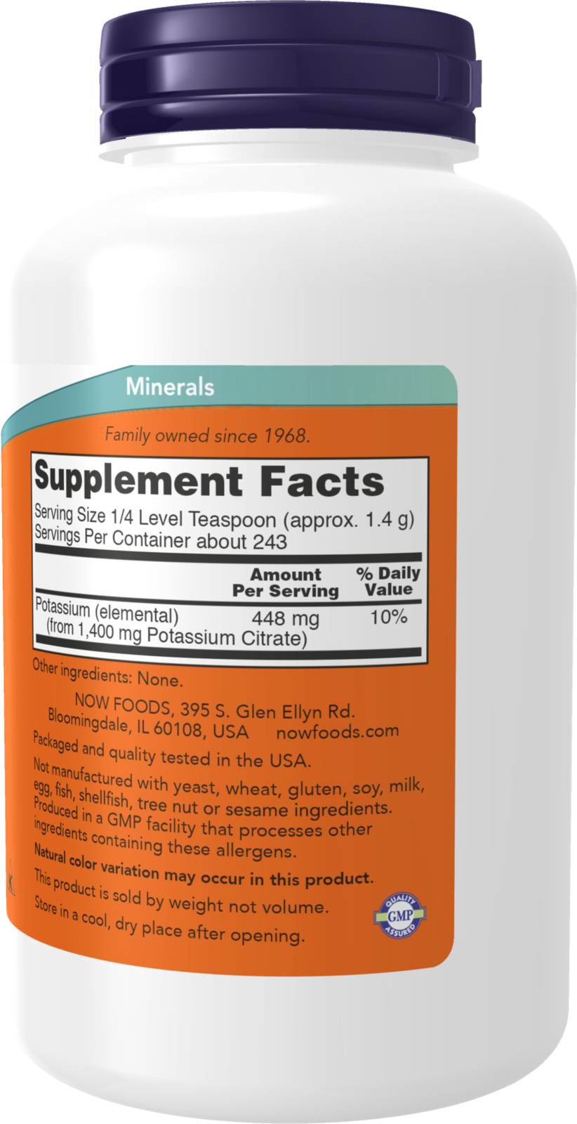 NOW Supplements, Potassium Citrate Powder, Essential Mineral, 12 oz