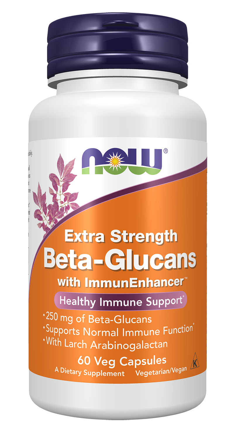 NOW Supplements, Beta-Glucans with ImmunEnhancer™, 60 Veg Caps