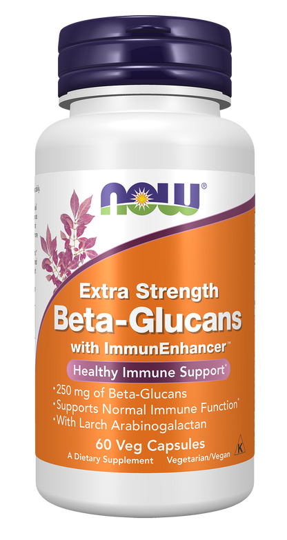 NOW Supplements, Beta-Glucans with ImmunEnhancer™, 60 Veg Caps
