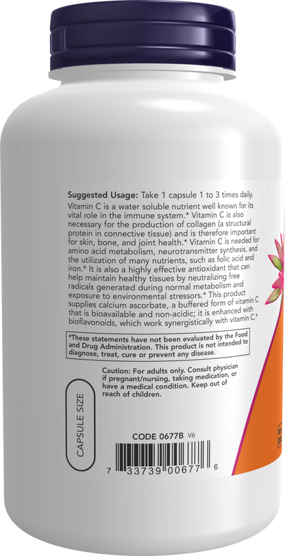 NOW Supplements, Vitamin C-500 Calcium Ascorbate, 250 Veg Caps