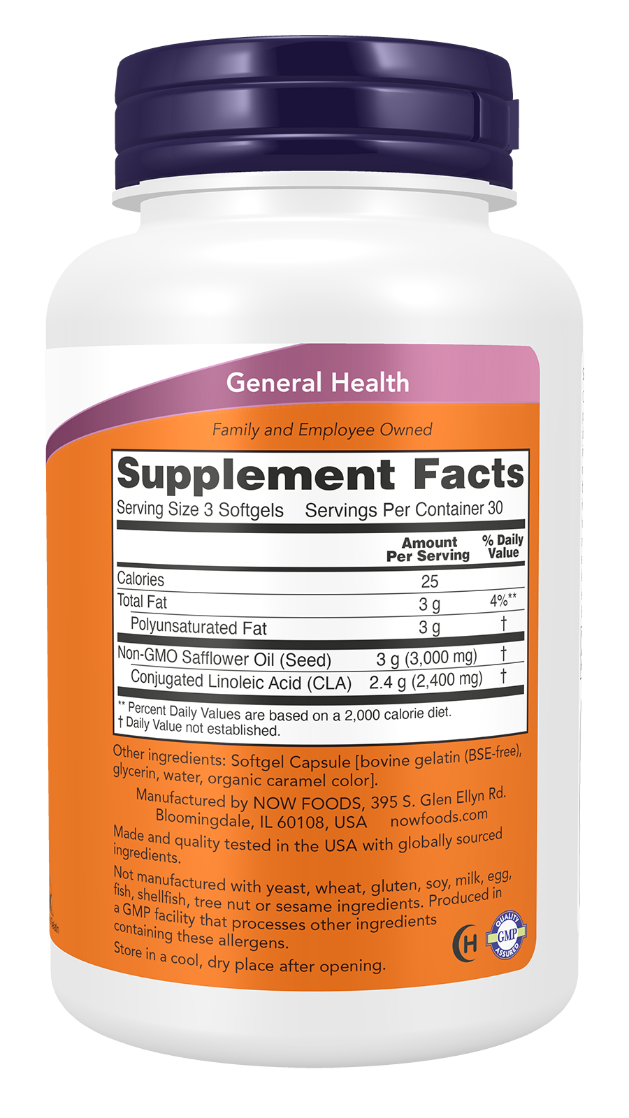 NOW Supplements, CLA 800 mg, Nutritional Oil, 90 Softgels