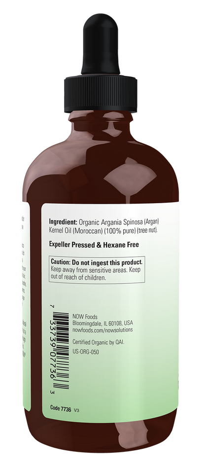 NOW Solutions, Organic Argan Oil, "Gold of Morocco" Multi-Purpose, 4 fl. oz