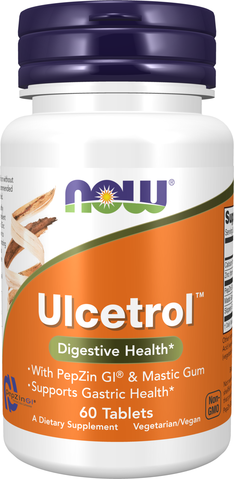 NOW Supplements, Ulcetrol™, Digestive Health*, With PepZin GI® & Mastic Gum, Supports Gastric Health*, 60 Tablets