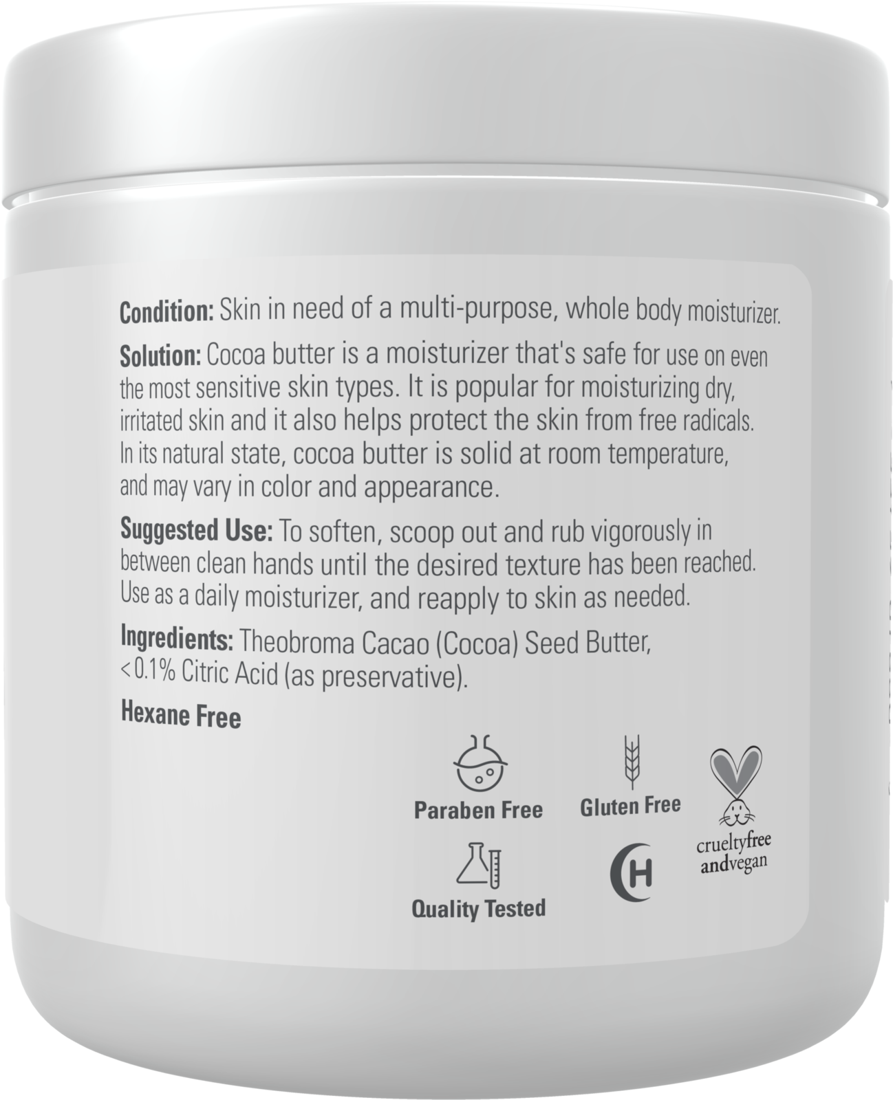 NOW Solutions, Cocoa Butter, Multi-Purpose Skin Moisturizer, 7 oz