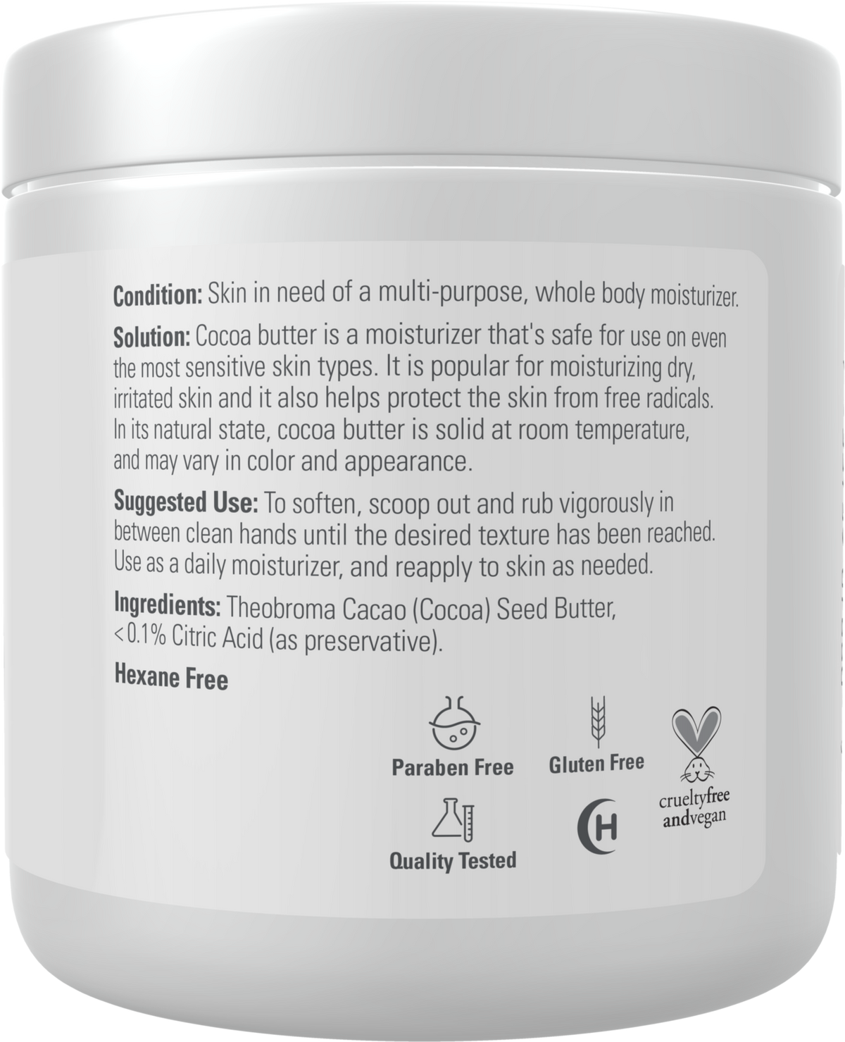 NOW Solutions, Cocoa Butter, Multi-Purpose Skin Moisturizer, 7 oz