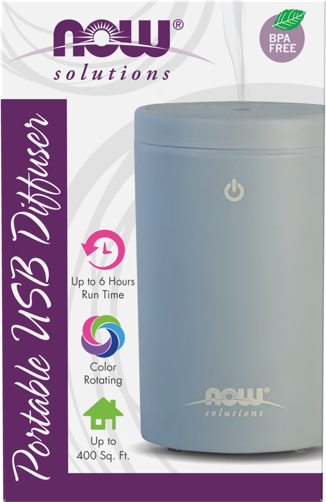 NOW Solutions, Portable, Travel USB Ultrasonic Aromatherapy Oil Diffuser