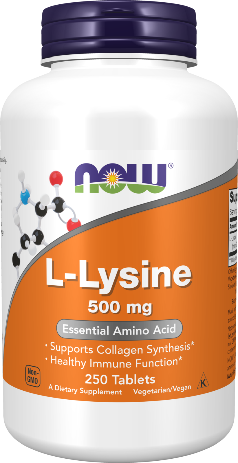 NOW Supplements, L-Lysine 500 mg, Amino Acid, 250 Tabs