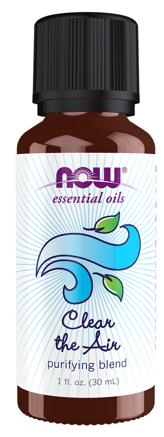 NOW Essential Oils, Clear the Air Oil Blend, Minty & Purifying, 1 fl. oz