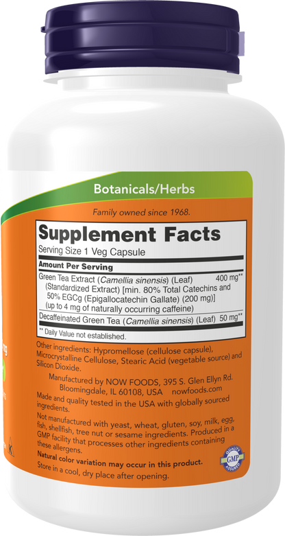 NOW Supplements, EGCg Green Tea Extract 400 mg, 180 Veg Caps