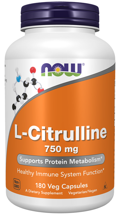NOW Supplements, L-Citrulline 750 mg, Amino Acid, 180 Veg Caps