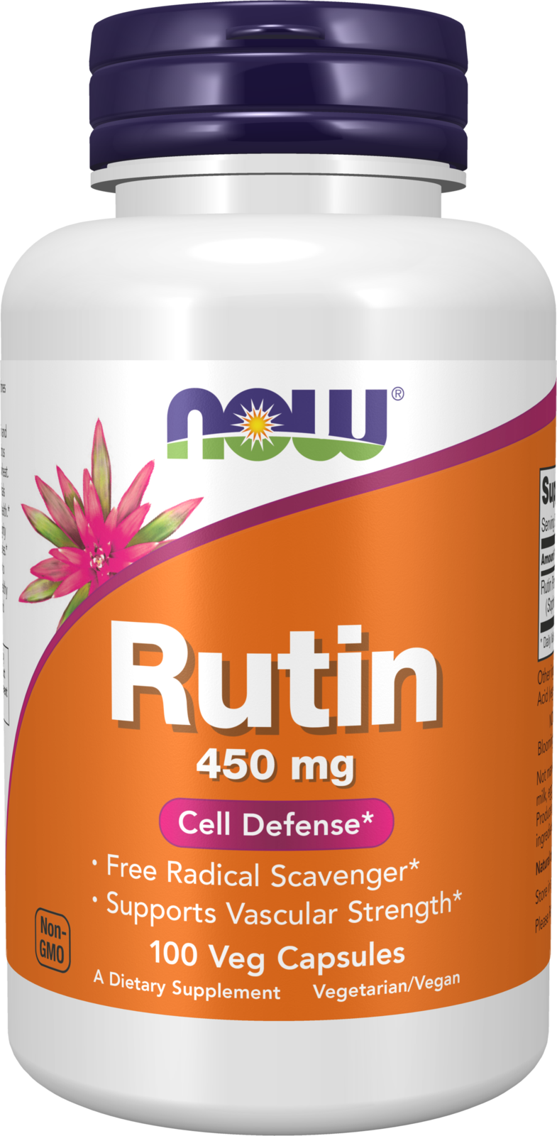 NOW Supplements, Rutin 450 mg, Free Radical Scavenger*, 100 Veg Caps