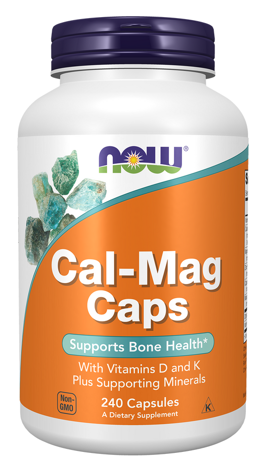NOW Supplements, Cal-Mag Caps with Vitamin D and Minerals, 240 Veg Caps