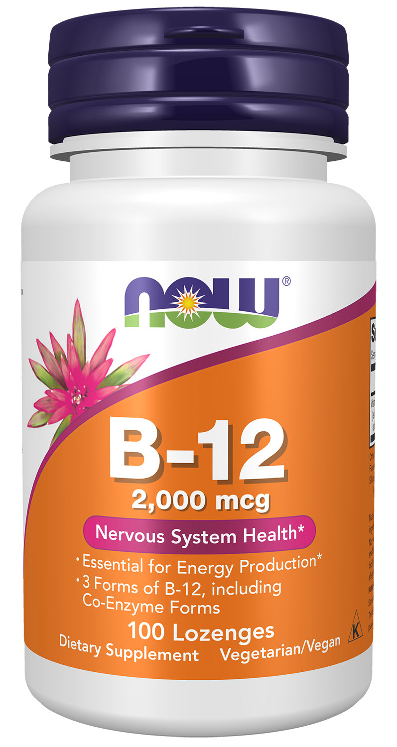 NOW Supplements, B-12 2,000 mcg, Energy Production*, 100 Lozenges