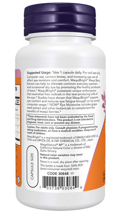 NOW Supplements, Eye Moisturize with MaquiBright®, 60 Veg Caps