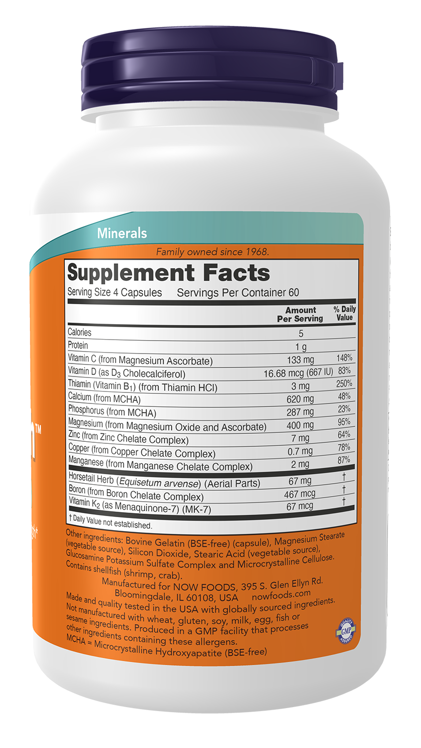 NOW Supplements, Bone Strength™ Microcrystalline Hydroxyapatite, 240 Caps