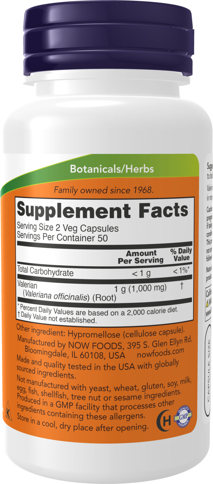 NOW Supplements, Valerian Root (Valeriana officinalis) 500 mg, 100 Veg Caps