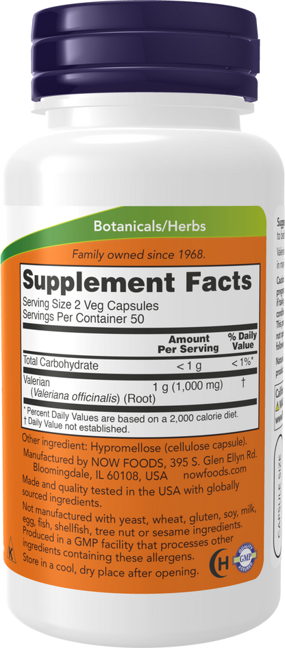 NOW Supplements, Valerian Root (Valeriana officinalis) 500 mg, 100 Veg Caps