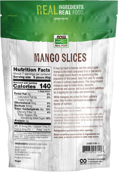 NOW Foods, Mango Slices, No Preservatives or Added Sulfur, Fat-Free, 10 oz