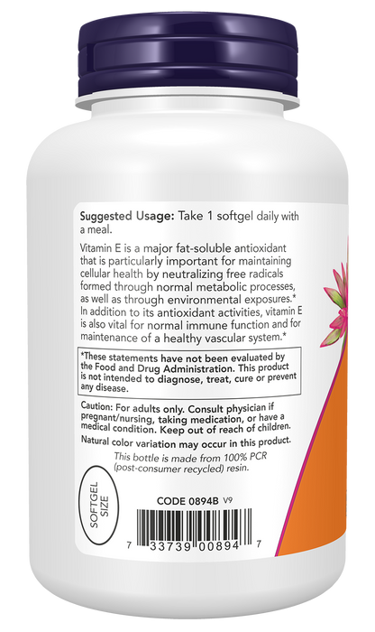 NOW Supplements, Vitamin E-400 IU Mixed Tocopherols, 250 Softgels