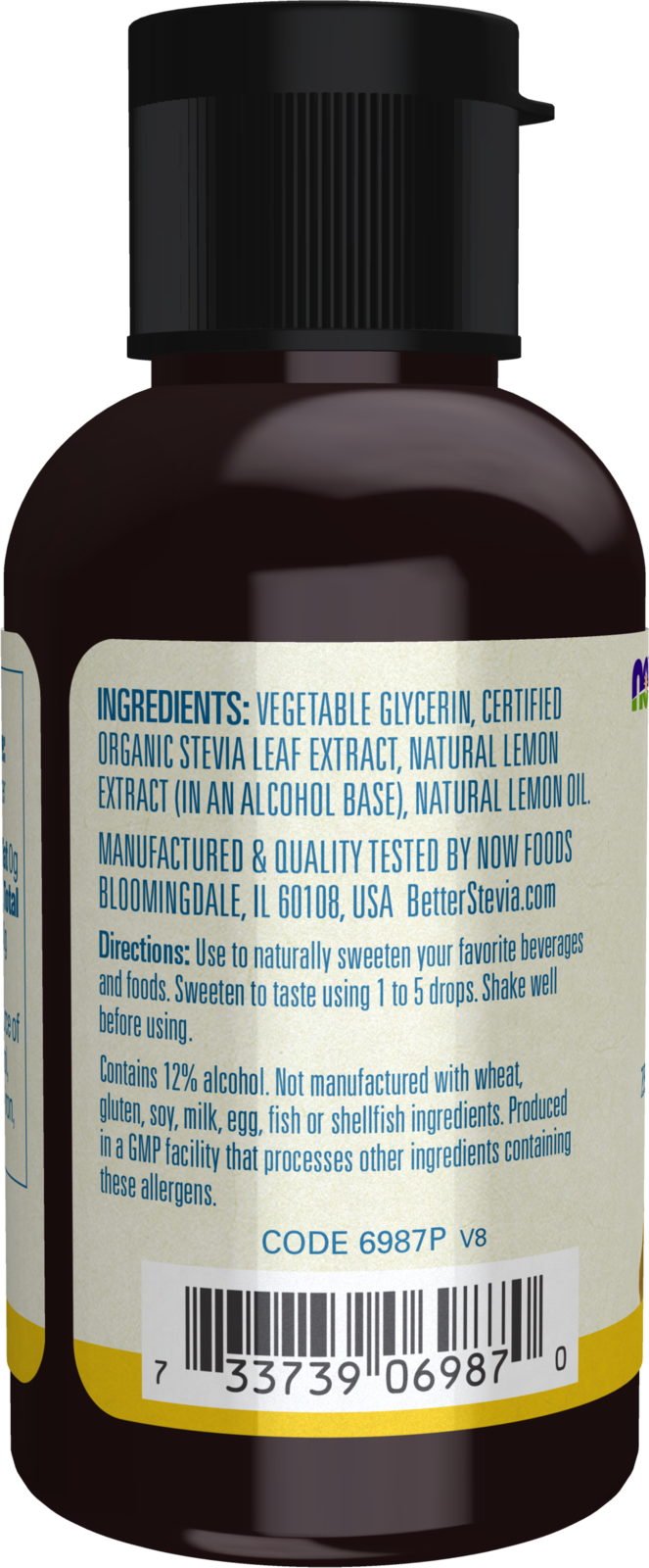 NOW  BetterStevia® Lemon Twist Zero-Calorie Liquid Sweetener, 2 fl. oz.