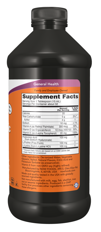NOW Supplements, Liquid Hyaluronic Acid, Berry Flavor, 16 oz