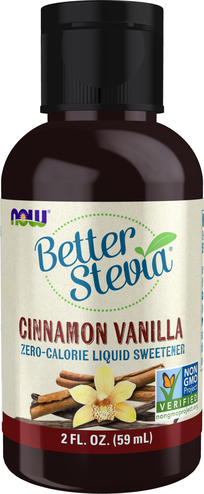 NOW BetterStevia® Cinnamon Vanilla Zero-Calorie Liquid Sweetener, 2 fl. oz.