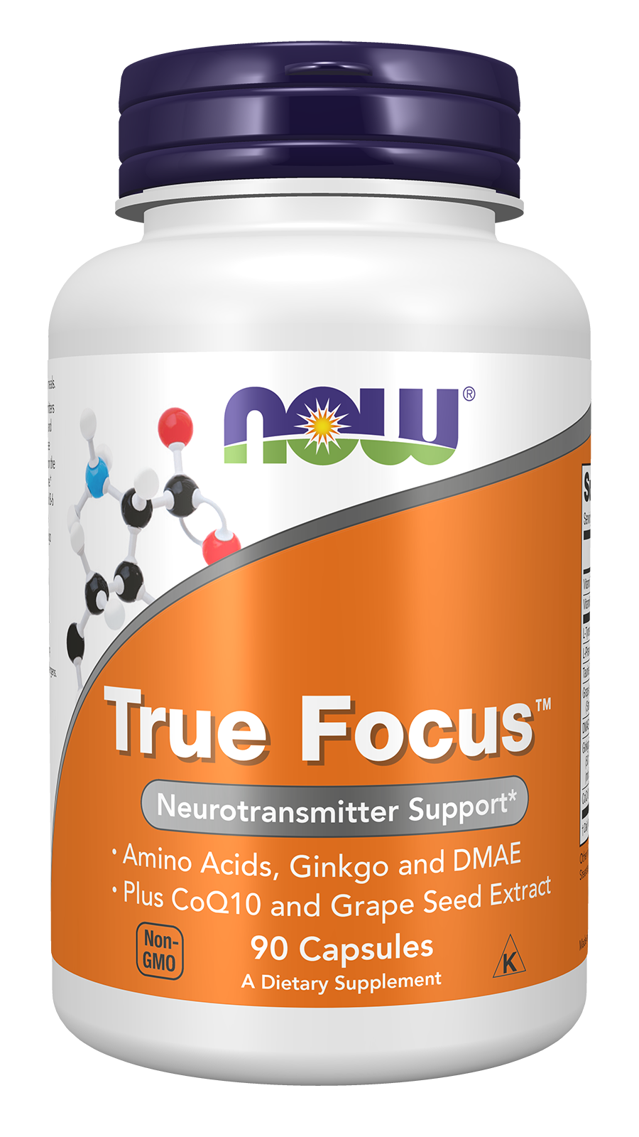 NOW Supplements, True Focus, with Amino Acids, DMAE + CoQ10, 90 Veg Caps