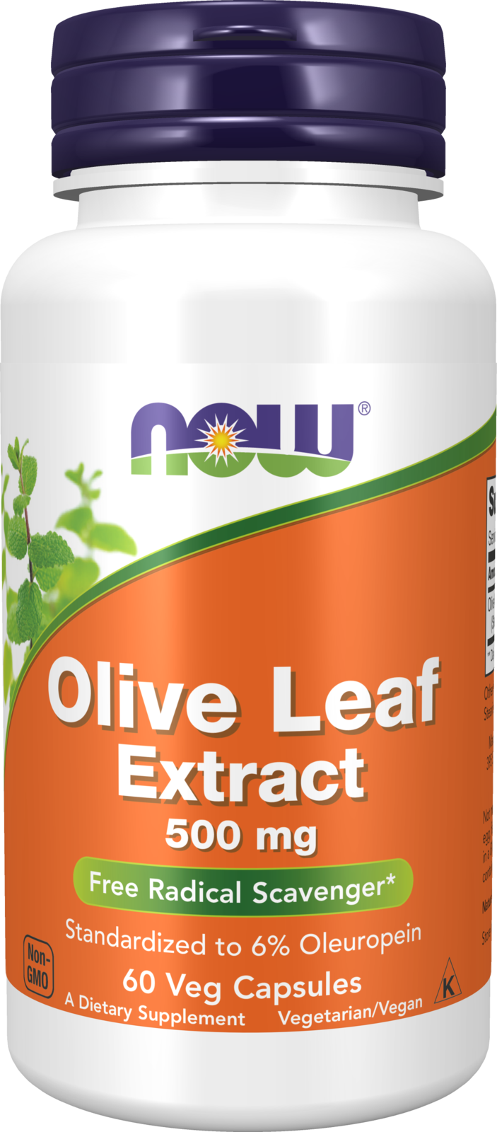 NOW Supplements, Olive Leaf Extract 500 mg, 60 Veg Caps