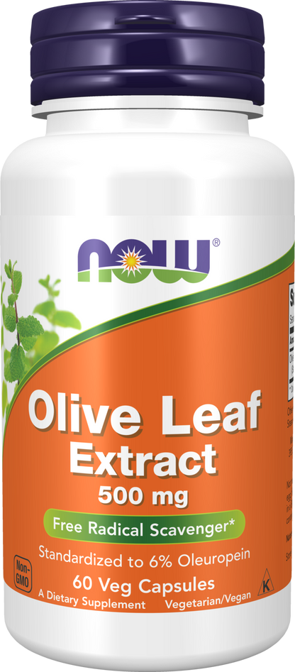 NOW Supplements, Olive Leaf Extract 500 mg, 60 Veg Caps