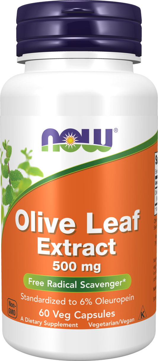 NOW Supplements, Olive Leaf Extract 500 mg, 60 Veg Caps