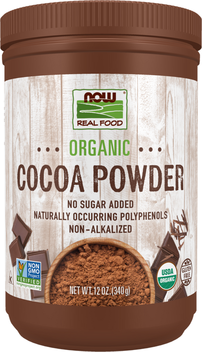 NOW Foods, Certified Organic Cocoa Powder, 12 oz