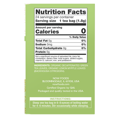 NOW Foods Give a Tea® Organic Green Tranquility Blend, 24 bags