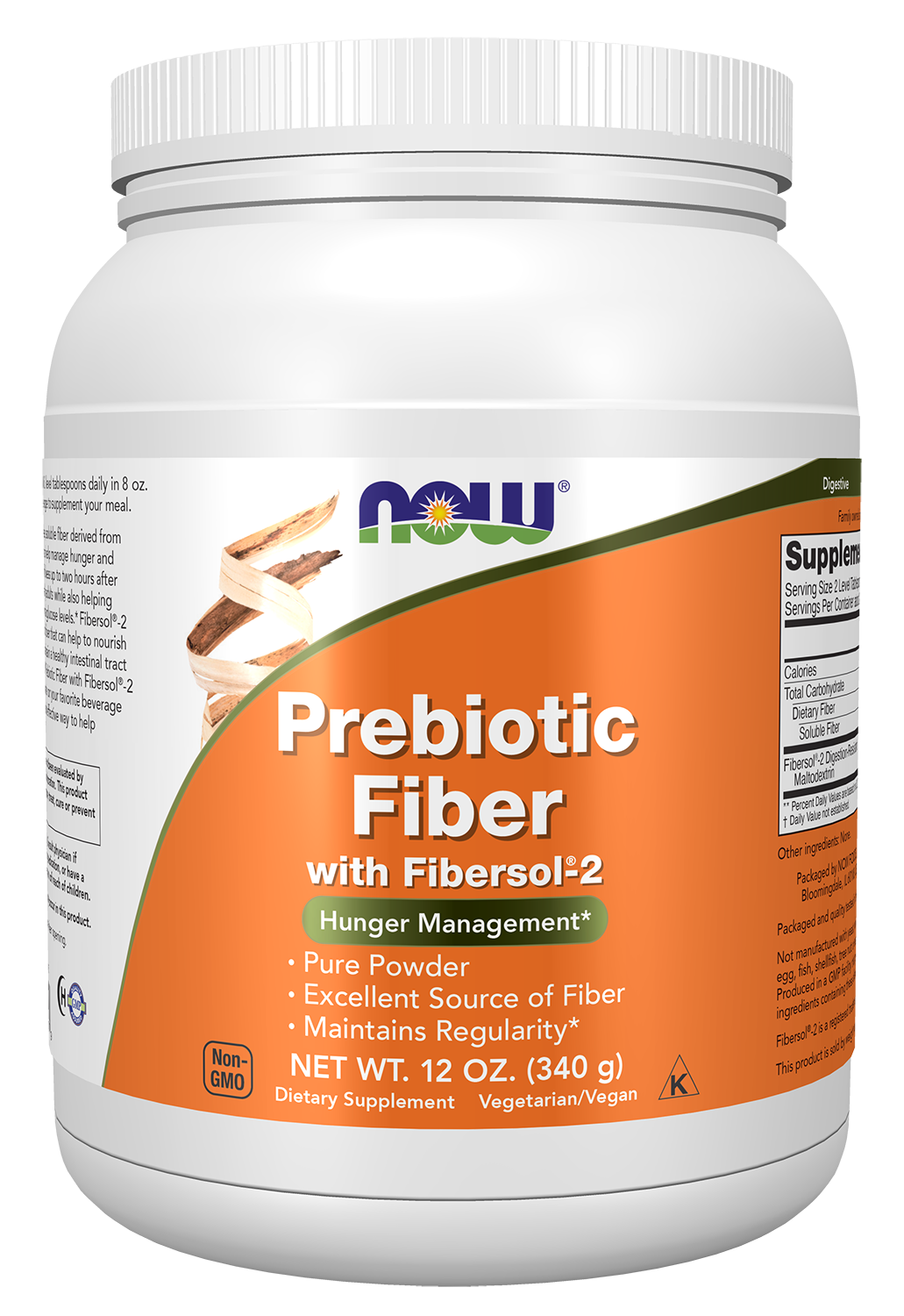 NOW Supplements, Prebiotic Fiber with Fibersol-2, Powder, 12-oz