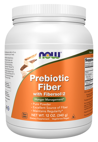 NOW Supplements, Prebiotic Fiber with Fibersol-2, Powder, 12-oz