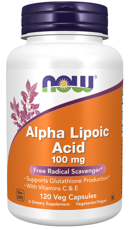 NOW Supplements, Alpha Lipoic Acid 100 mg with Vitamins C & E, 120 Veg Caps